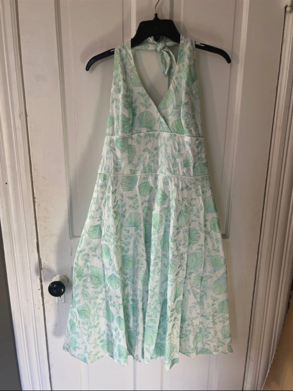Lilly Pulitzer Mint and White Floral Halter Midi Dress